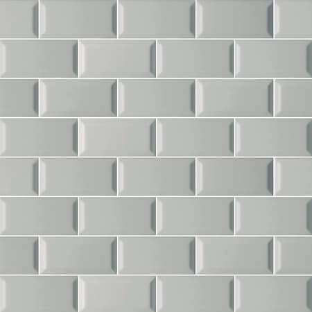 Msi Gray Glossy Beveled SAMPLE Glazed Ceramic Wall Tile ZOR-PT-0150-SAM